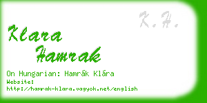 klara hamrak business card